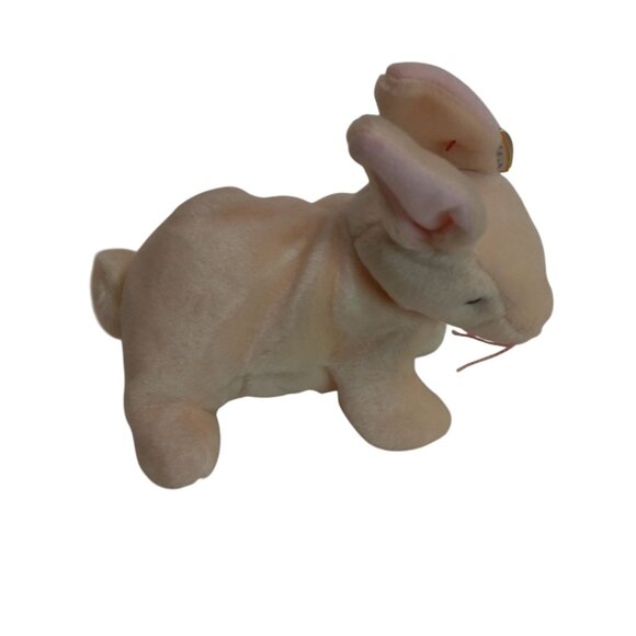 Ty Beanie Baby Nibbler Bunny Plush Toy 1999 Soft Beige Stuffed Animal Tags NEW - Picture 4 of 10